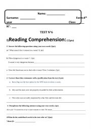 English Worksheet: bac blanc