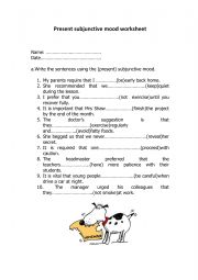 The subjunctive worksheets