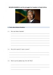 English Worksheet: Nelson Mandela 