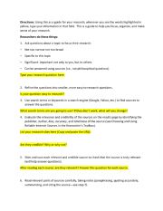 English Worksheet: Research Question Guide