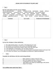 English Worksheet: Crimes and Punishment 