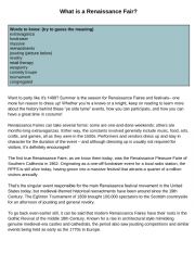 English Worksheet: What is a Renaissance Faire? 