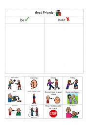 English Worksheet: Good Friends Rules 