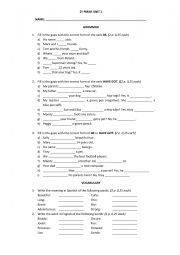 English Worksheet: BE AND HAVE GOT TEST.