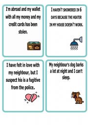 English Worksheet: What�s my problem?