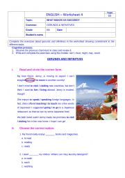 English Worksheet: Gerunds & Infinitives