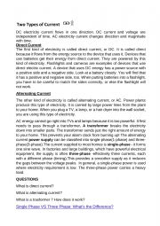 Technical english - two types of current