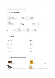 English Worksheet: English level test for 8~10 years