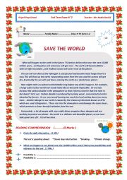 English Worksheet: end of term exam n 2 ( 9 th form )