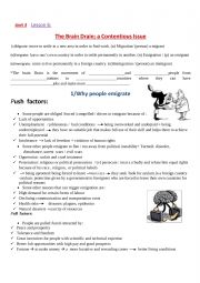 English Worksheet: The brain drain