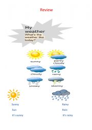English Worksheet: weather review