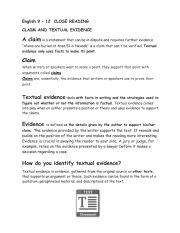 English Worksheet: A CLAIM