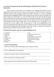 1984 - Summary, matching and questions activity - Chapters 3-4