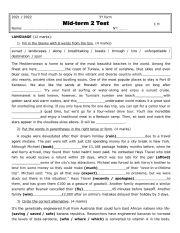 English Worksheet: 3rd form test term 2 2022