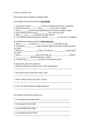 English Worksheet: past simple-past continuous