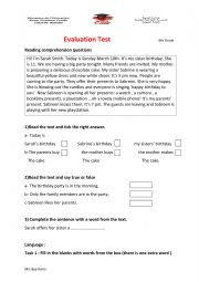 English Worksheet: 6th grade