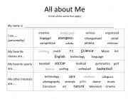 English Worksheet: All About Me