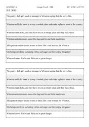 English Worksheet: 1984 - Events ordering, speaking and writing activity - Chapters 5-6