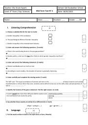 4th Form - Experimental Sciences - Mid-Term Test n 2