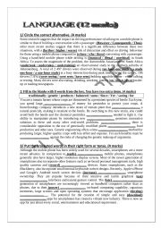 English Worksheet: 3rd Form Mid-Term Test 2