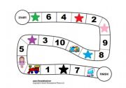 English Worksheet: Colours, numbers and toys boardgame
