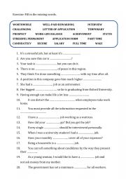 JOBS VOCABULARY PRE-FCE GAP FILLING