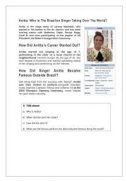 English Worksheet: Anitta