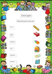 English Worksheet: School Supplies 