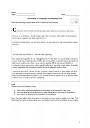 English Worksheet: Caroline Reading Task