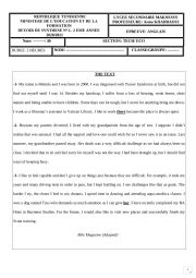 English Worksheet: End term test 2 - 2nd year