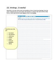 English Worksheet: fast food writing topic for 9th form pupils