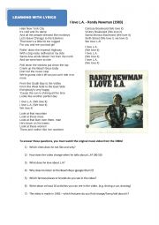 Lyrics sheet - I love L.A. - Randy Newman