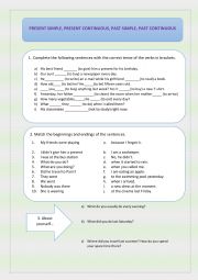 PRESENT SIMPLE, PAST SIMPLE, PRESENT CONTINUOUS, PAST CONTINUOUS + KEY