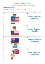 English Worksheet: Where are you from?