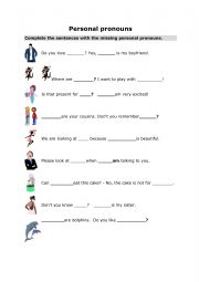 Worksheet personal pronouns