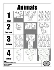 English Worksheet: Animal Activity