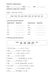 English Worksheet: SIMPLE PAST