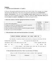English Worksheet: grammar