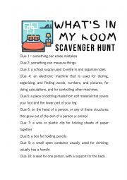 English Worksheet: treasure hunt