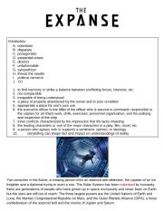 The Expanse TV series Sci Fi Classroom Listening & Reading Comprehension Worksheet