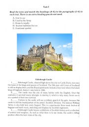 English Worksheet: Reading - Edinburgh Castle