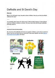 English Worksheet: Daffodils and St Davids Day
