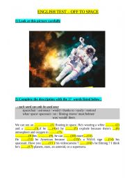 English Worksheet: Off to Space - Look at the Picture of the Astronaut and Complete the Description