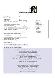 English Worksheet: Bob Marley Buffalo soldier