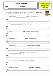 English Worksheet: Past Simple