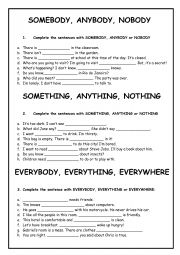 English Worksheet: indefinite pronouns