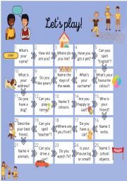 English Worksheet: Speaking board game