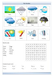 English Worksheet:  weather and conditions worksheet