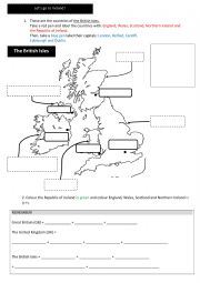 English Worksheet: The British Isles 