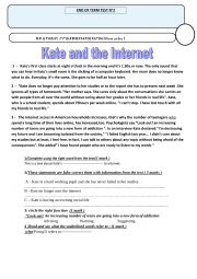 English Worksheet: end of term tes n 2 ( 9th form Tunisian schools )